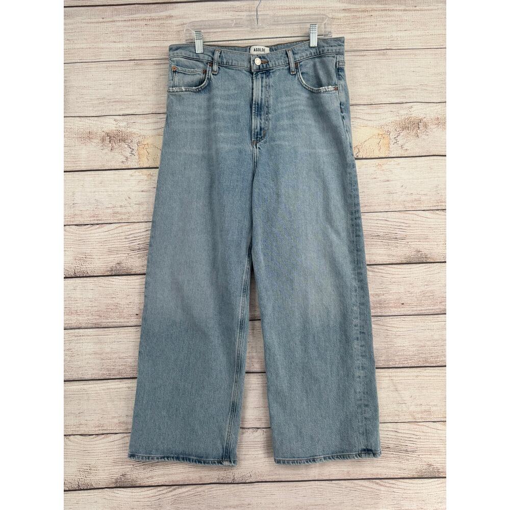 Agolde Ren High Rise Wide Leg Relaxed Jeans‎ Womens 32 Blue Light Wash Denim